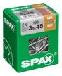 Lot De 125 Vis Acier Tête Fraisée Pozidriv Spax, Diam.3.5 Mm X L.45 Mm