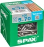 Lot De 100 Vis Inox Tête Cylindrique Spax, Diam.5 Mm X L.70 Mm