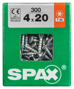 Lot De 300 Vis Acier Tête Fraisée Torx Spax, Diam.4 Mm X L.20 Mm