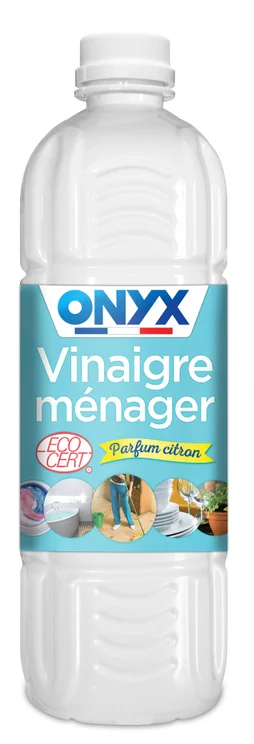 Vinaigre ménager 14° liquide ONYX, parfum citron, 1L