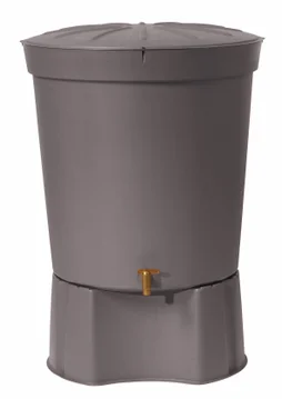 Récupérateur d'eau aérien GARANTIA cylindrique taupe , 300 L