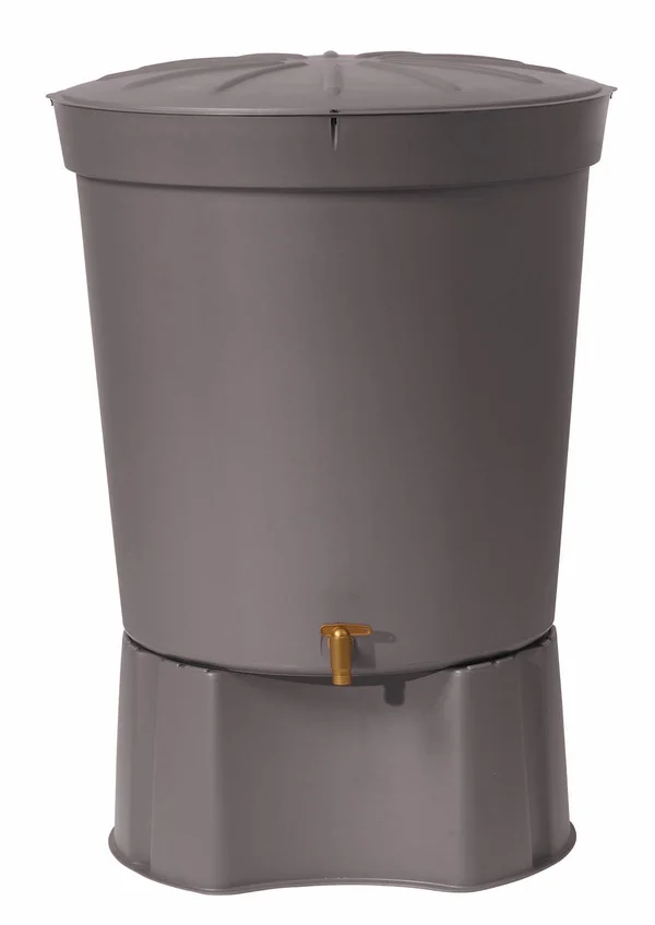 Récupérateur d'eau aérien GARANTIA cylindrique taupe , 300 L
