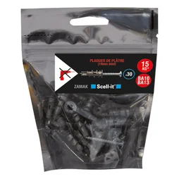 Lot De 30 Chevilles Et Vis À Visser Scell-It, Diam.4.5 X L.31 Mm