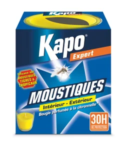Bougie anti moustique, parfum citronnelle,  125 g, KAPO EXPERT