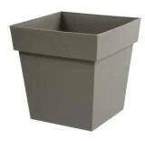 Pot Plastique Eda L.39 X L.39 X H.53 Cm Gris Anthracite