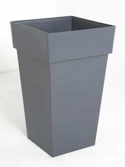 Pot Plastique Eda L.39 X L.39 X H.65 Cm Gris Anthracite