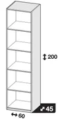 Caisson SPACEO Home, blanc H.200 x l.60 x P.45 cm