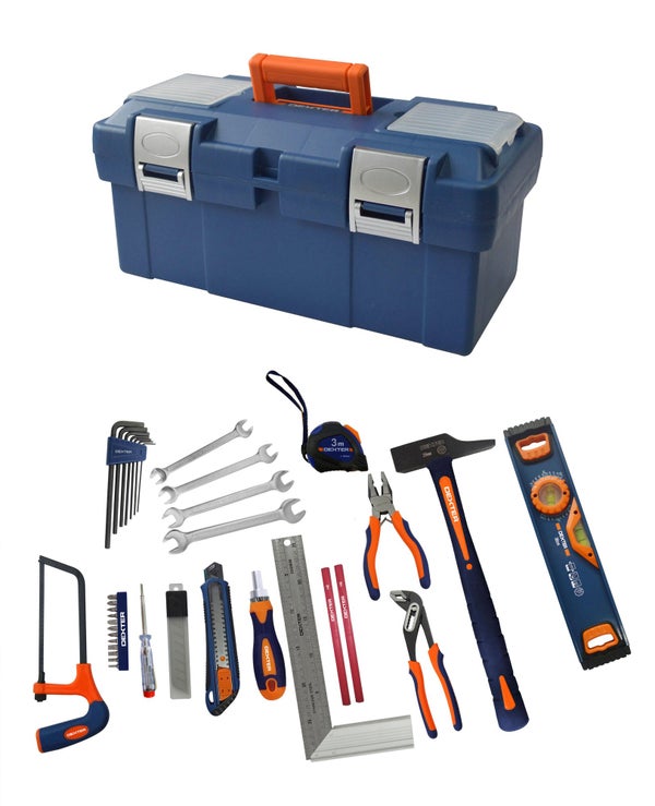 Boîte à outils de mécanicien 40 pièces DEXTER pour le stockage et déplacements