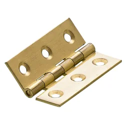 Lot De 2 Charnières Universelles Laiton Pour Meuble, L.51 X L.35 Mm