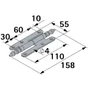 Paumelle Acier Pour Meuble Hettich, L.110 X L.55 Mm