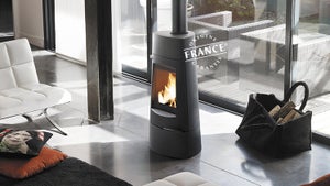 Poêle à bûche Aratos, INVICTA, 8 kW noir/anthracite