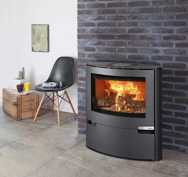 Poêle à bûche 15 noir, ADURO, 6.5 kW