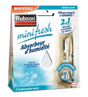 Absorbeur d'humidité parfum neutre pour placard, RUBSON Minifresh, 2 m²