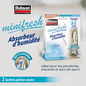 Absorbeur d'humidité parfum neutre pour placard, RUBSON Minifresh, 2 m²