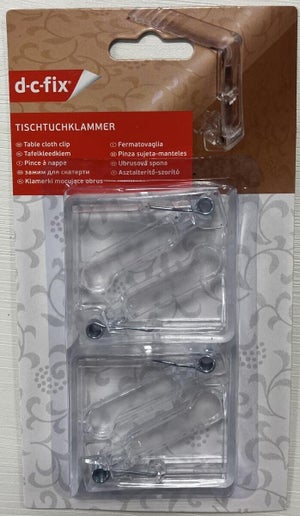Lot de 4 pinces nappe plastique transparentes simples