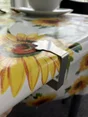 Lot de 4 pinces nappe plastique métal argent main