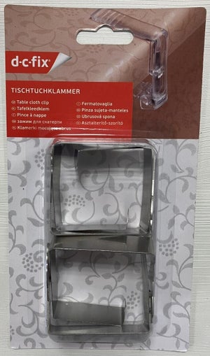 Lot de 4 pinces nappe plastique métal argent main