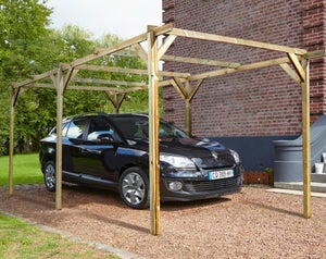 Carport bois Paco 1 voiture, 13.5 M²