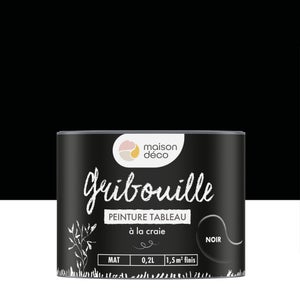 Peinture Tableau Craie Noir Mat Maison Deco Gribouille 0.25 L