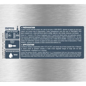 Lasure V33 Hp Les Contemporaines 8 Ans Chêne Cendré Satiné 0.125 L