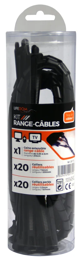 Kit Range-Câble 40 Colliers Et 1 Gaine