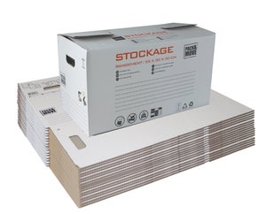 Caisse À Monter Utility Carton Renforcé , L.55 X P.30 X H.30 Cm