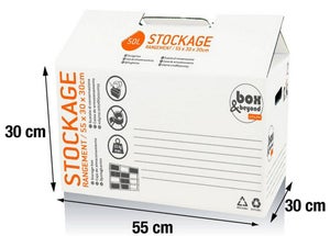 Caisse À Monter Utility Carton Renforcé , L.55 X P.30 X H.30 Cm