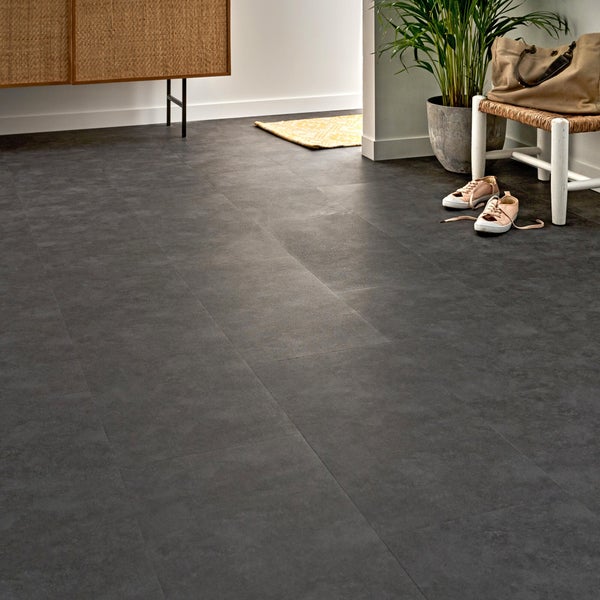 Dalle PVC adhésive médio ARTENS, SHY GALENA gris anthracite