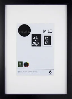 Cadre Milo, l.21 x H.29.7 cm, bois noir
