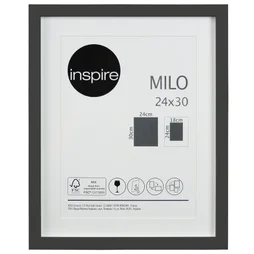Cadre Milo, l.24 x H.30 cm bois noir