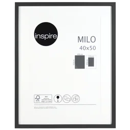 Cadre Milo, 40 x 50 cm bois noir