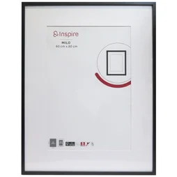 Cadre Milo, 60 x 80 cm noir, INSPIRE