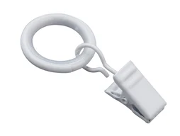 Anneaux et crochets barre de vitrage Clip 9 mm métal blanc mat
