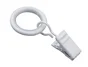 Anneaux et crochets barre de vitrage Clip 9 mm métal blanc mat