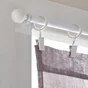 Anneaux et crochets barre de vitrage Clip 9 mm métal blanc mat