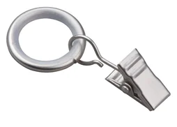 Anneaux et crochets barre de vitrage Clip 9 mm métal gris / argent mat
