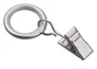 Anneaux et crochets barre de vitrage Clip 9 mm métal gris / argent mat