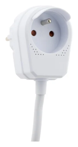 Rallonge menager 2 prises 16a h03vvf 3g1,5 3 metres blanc zenitech