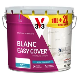 Peinture multisupport V33 Easy cover® blanc couvrant mat, 12 l