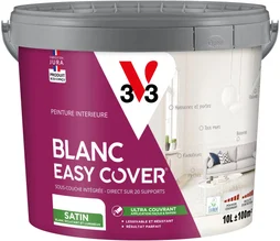 Peinture Multisupport V33 Easy Cover® Blanc Couvrant Satiné, 10 L