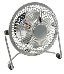 Mini ventilateur de table, EQUATION, Lara, Diam.10 cm, 15 W metal gris