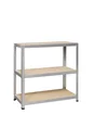 Etagère métal  bois l90 x H88 x P40cm 3 tablettes strong gris