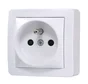 Prise avec terre saillie, complet, SCHNEIDER ELECTRIC Alréa, blanc