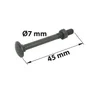 Lot De 8 Boulons Tête Bombée Acier Zingué, L.45 X Diam.7 Mm Afbat