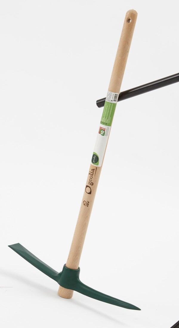 Pioche à bec acier forgé terrassier GEOLIA 2 kg manche bois 90 cm