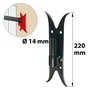 Gond Sur Platine Acier Prépeint, H.220X Diam.14 Mm