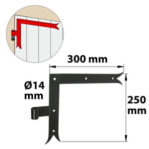 Paire D'Équerres Acier Prépeint, H.250 X L.300 X P.21 Mm