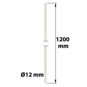  Tringle manivelle acier époxy, H.1100 x L.12 x P.12 mm 