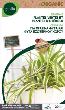 Engrais naturel plante d'intérieur GEOLIA 25 pièces 1 m²