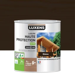 Lasure LUXENS Haute Protection 8 ans ébène satiné 1 L